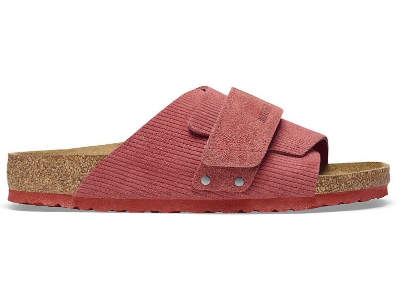 Birkenstock Kyoto Suede Embossed Corduroy Sienna Red
