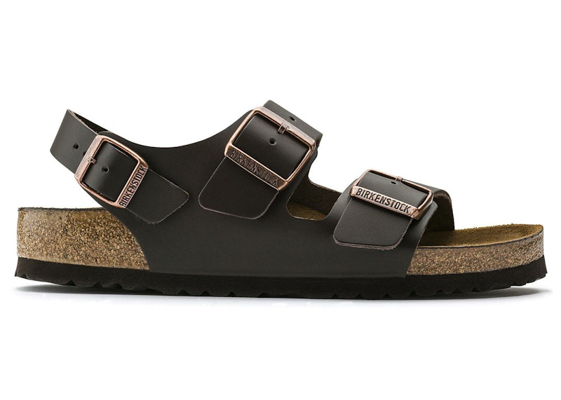 Pre-owned Birkenstock Men's  Milano Natural Leather Sneakers In Dark Brown