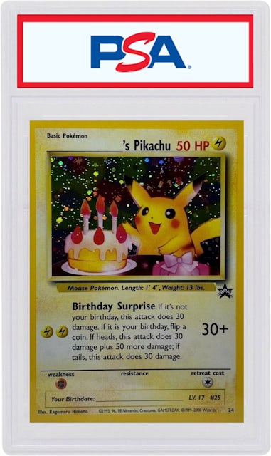 Birthday Pikachu 2001 Pokemon TCG Promo Holo Black Star #24 - 2001 - US