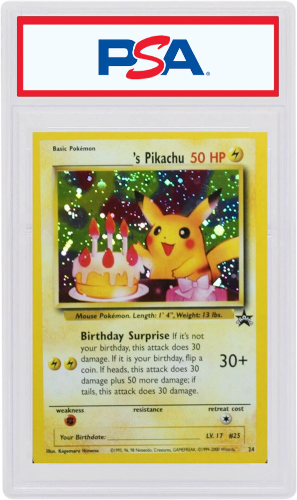 Birthday Pikachu 2001 Pokemon TCG Promo Holo Black Star #24 - 2001 - US