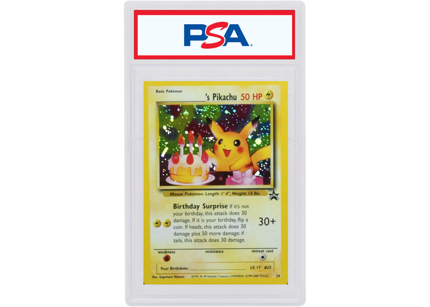 Birthday Pikachu 2001 Pokemon TCG Black Star Promo Holo #24 (PSA or BGS Graded) - 2001 - US Birthday Pikachu 2001 Pokemon TCG Black Star Promo Holo #24 (PSA or BGS Graded) - 2001 - US