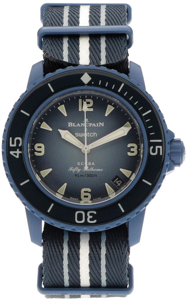 Blancpain x Swatch Scuba Fifty Fathoms Atlantic Ocean SO35A100 42mm in ...