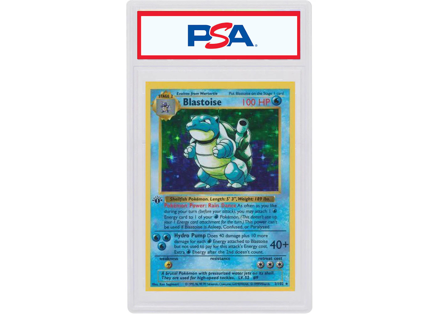 Blastoise-Holo 1999 Pokemon TCG Base Set 1st Edition #2/102 (PSA or BGS Graded) - 1999 - GB Blastoise-Holo 1999 Pokemon TCG Base Set 1st Edition #2/102 (PSA or BGS Graded) - 1999 - GB