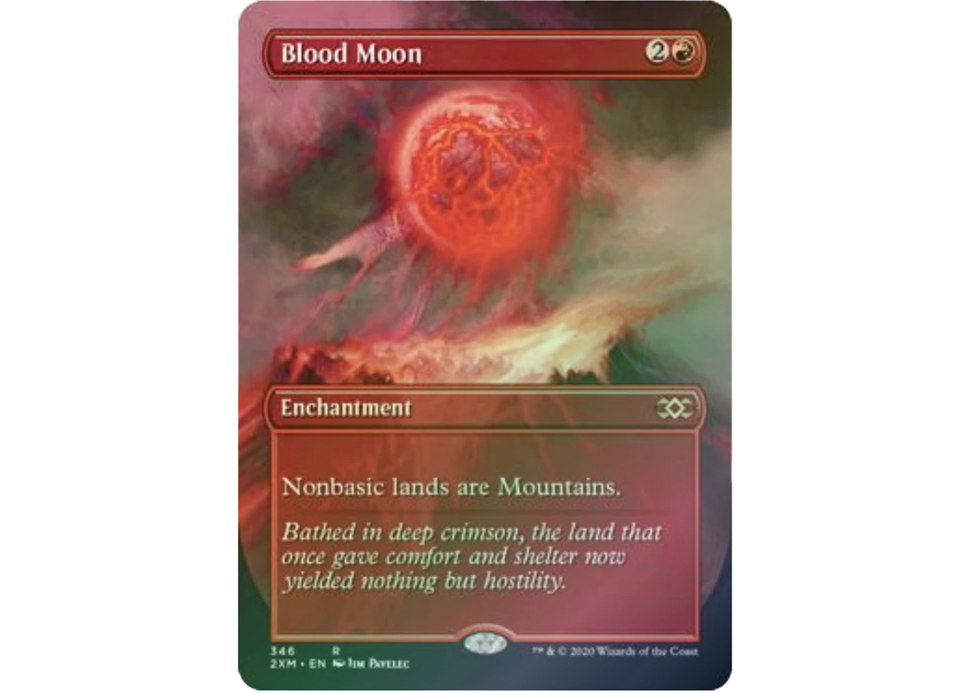 Blood Moon (Borderless) (Foil) Double Masters Rare #346 (Ungraded) - GB Blood Moon (Borderless) (Foil) Double Masters Rare #346 (Ungraded) - GB
