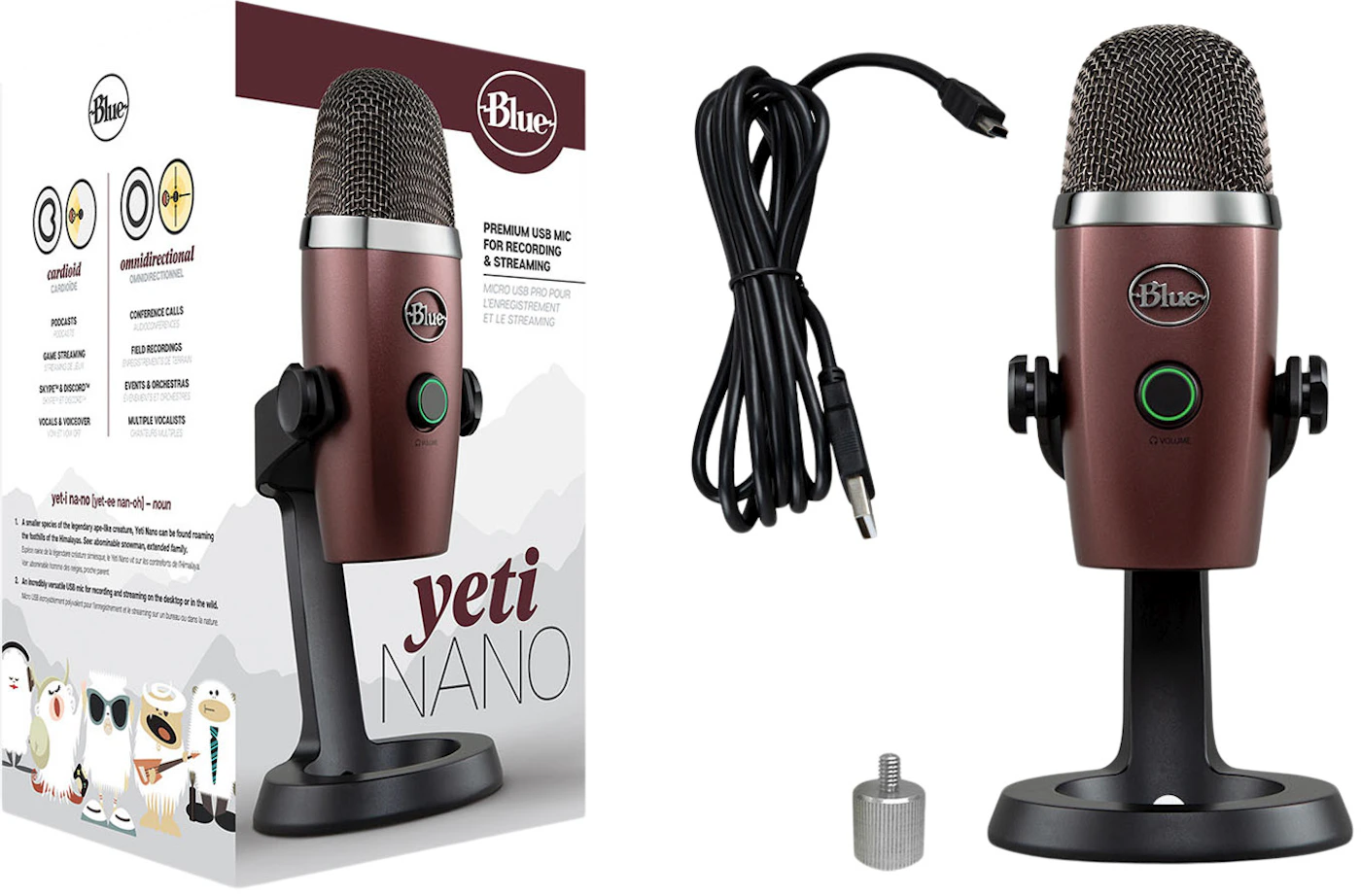 Blue Yeti Nano Multi-Pattern USB Condenser Microphone 988-000400
