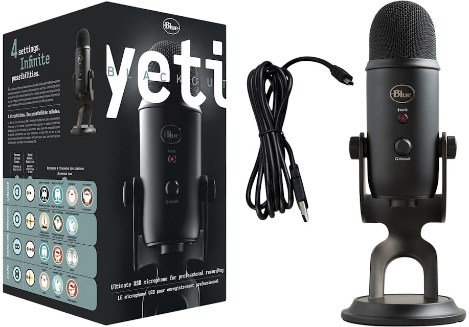 Blue Yeti Professional Multi-Pattern USB Condenser Microphone 988-000100  Blackout - US