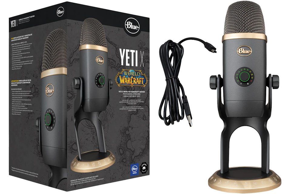 Blue Yeti X World of Warcraft Edition USB Wired Multi-Pattern Condenser Microphone 988-000462 Black/Gold