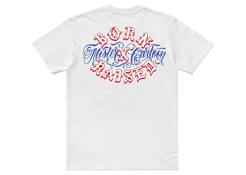 Mr Cartoon BORN RAISED ROCKER TEE WHITE - Tシャツ/カットソー(半袖