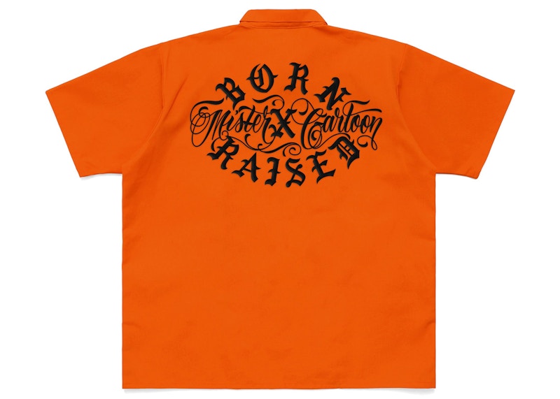 Born X Raised x Mister Cartoon x Ben Davis Work Shirt Orange