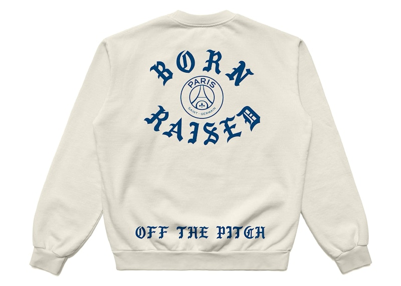 Born X Raised x PSG Off The Pitch Crewneck Cream Men's - SS24 - US