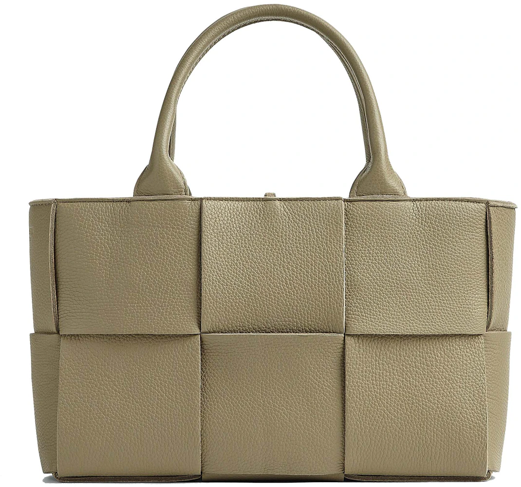 Bottega Veneta Arco Intreccio Tote Bag Mini Taupe in Leather with Gold ...