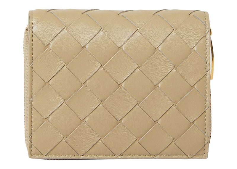 Pre-owned Bottega Veneta Women's  Bifold Intrecciato Wallet In Taupe In Brown