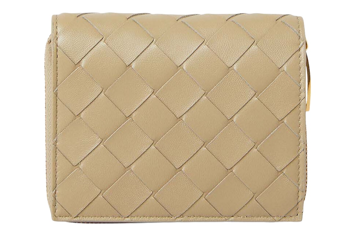 Pre-owned Bottega Veneta Bi-fold Intrecciato Wallet Taupe