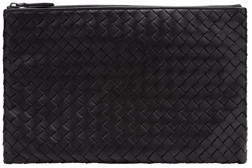 Bottega Veneta Biletto Intrecciato Nappa Clutch Bag Black
