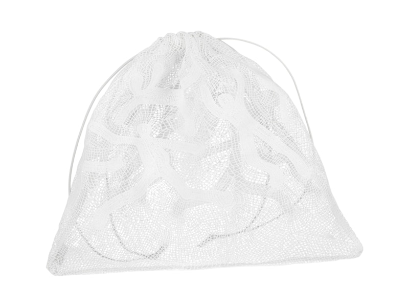 Pre-owned Bottega Veneta Women's Bolso Mesh Drawstring Pouch In White