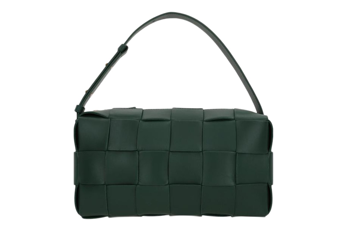 Pre-owned Bottega Veneta Brick Cassette Shoulder Bag Maxi Intrecciato Raintree