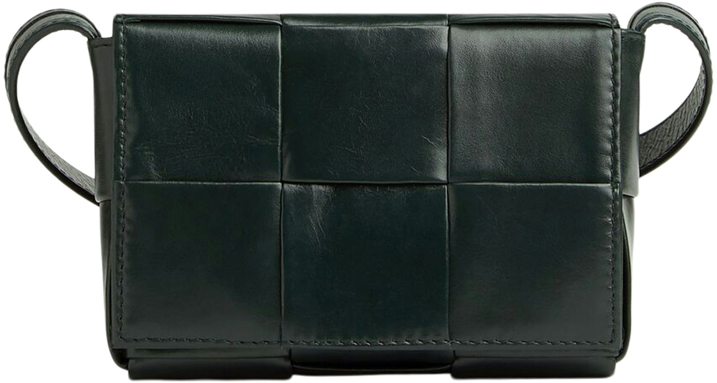 Bottega Veneta Candy Cassette Crossbody Bag Mini Intreccio Inkwell in  Calfskin Leather with Silver-tone - US