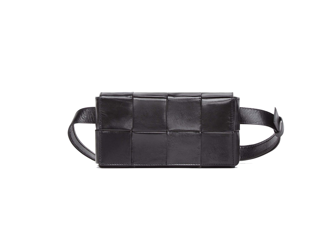 Pre-owned Bottega Veneta Cassette Belt Bag Mini Intreccio Black