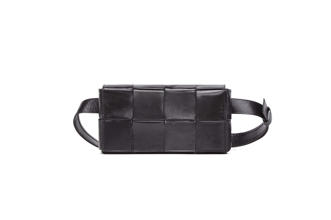 Pre-owned Bottega Veneta Cassette Belt Bag Mini Intreccio Black