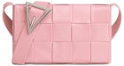 Bottega Veneta Cassette Crossbody Bag Small Intreccio Pink