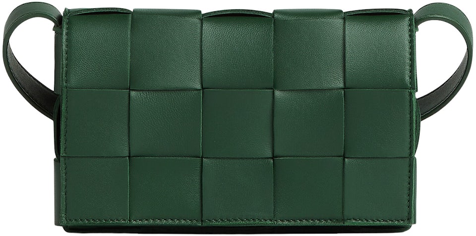 Bottega Veneta Cassette Mini Leather Crossbody Bag - Green