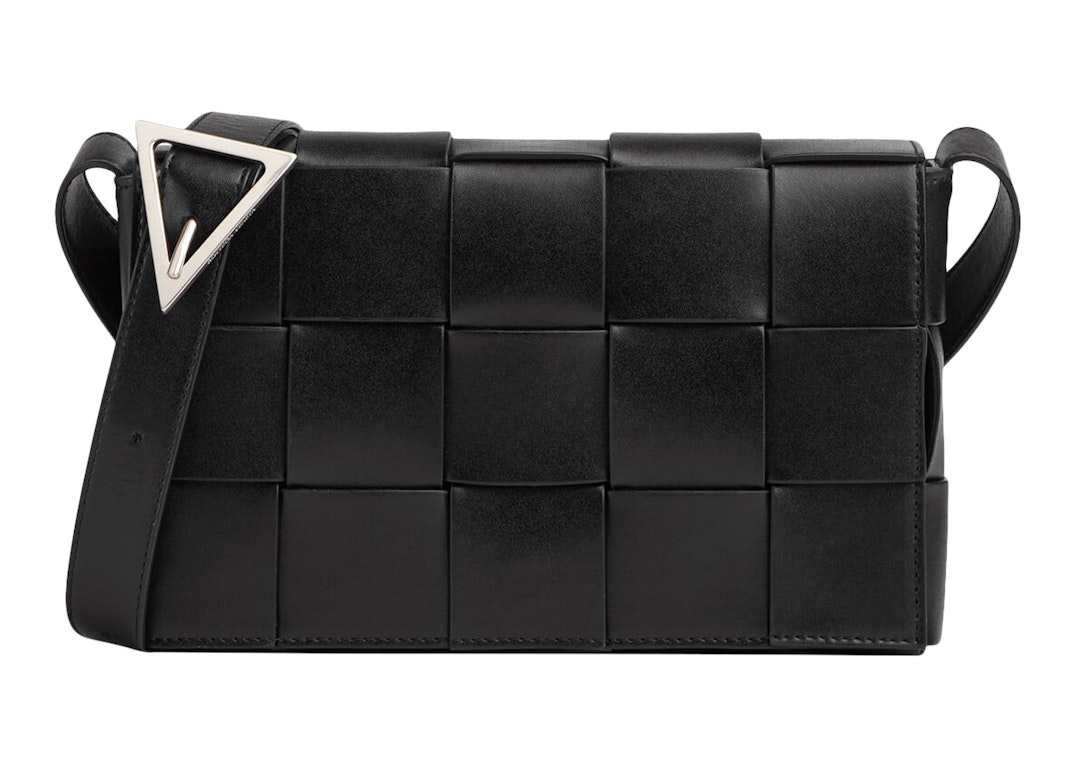 Pre-owned Bottega Veneta Cassette Intreccio Crossbody Bag Black/parakeet