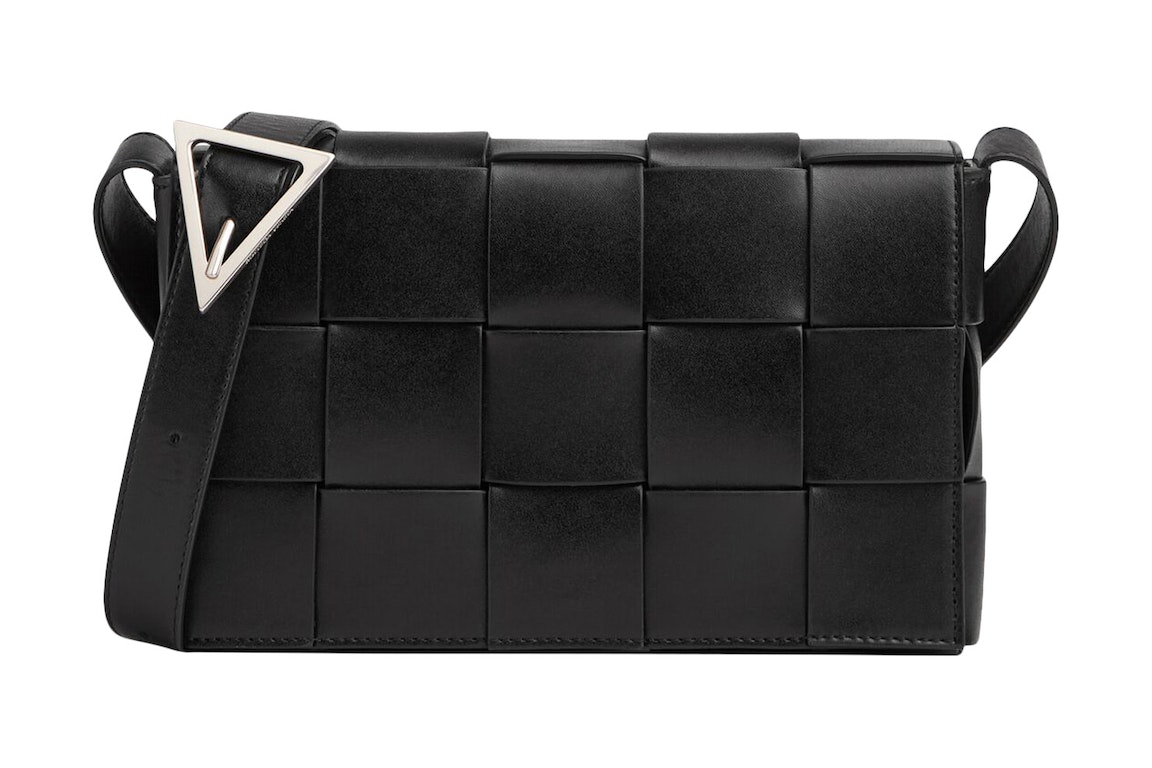 Pre-owned Bottega Veneta Cassette Intreccio Crossbody Bag Black/parakeet