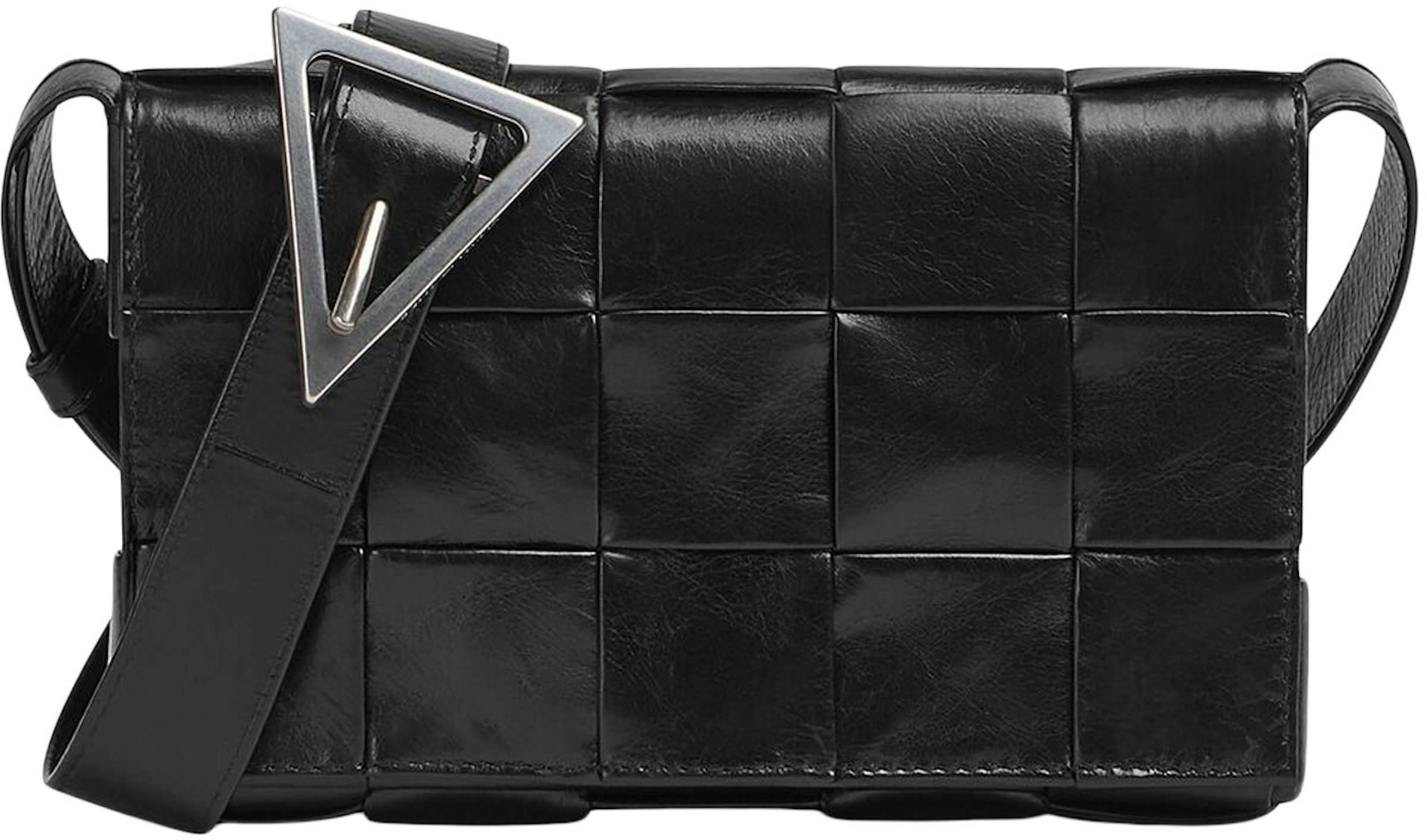 Cassette Leather Crossbody Bag in Black - Bottega Veneta