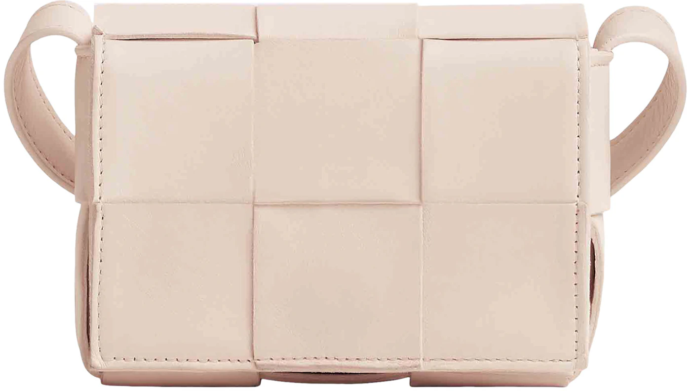 Bottega Veneta Camera Mini Intrecciato Leather Shoulder Bag In Cream