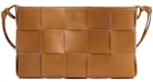 Bottega Veneta Cassette Pouch On Strap Intreccio Camel