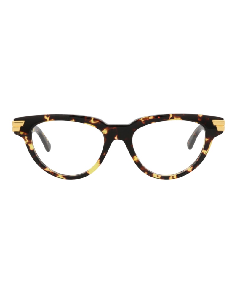 Pre-owned Bottega Veneta Women's  Cat Eyeframe Acetate Optical Frames In Havana Havana Transparent (bv1106o/300