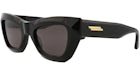 Bottega Veneta Cat Eye-Frame Recycled Acetate Sunglasses Black Black Grey (BV1251S-30014558-001)