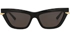 Bottega Veneta Cat Eye-Frame Recycled Acetate Sunglasses Black Gold Grey (BV1241S-30014294-001)