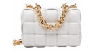 Bottega Veneta Chain Cassette Padded Intreccio Shoulder Bag Chalk