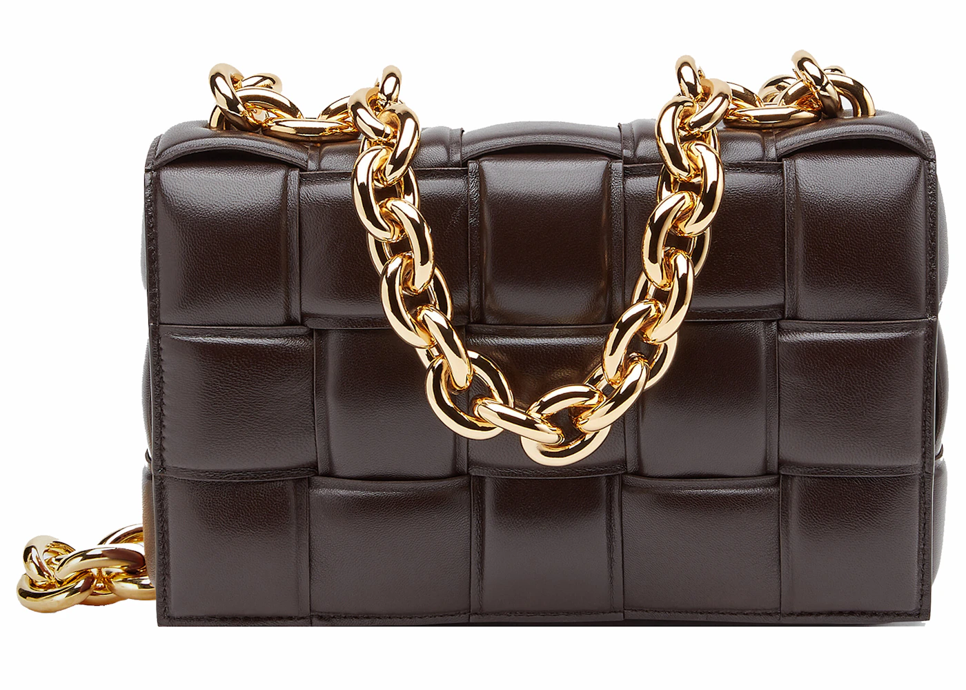 Bottega Veneta Intrecciato Leather Flap WOC Crossbody Chain New Authentic