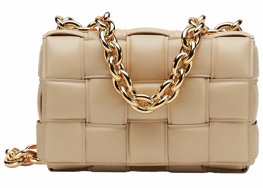 Bottega Veneta, Mini Cassette Metallic Intrecciato Leather Shoulder Bag, Gold, One size