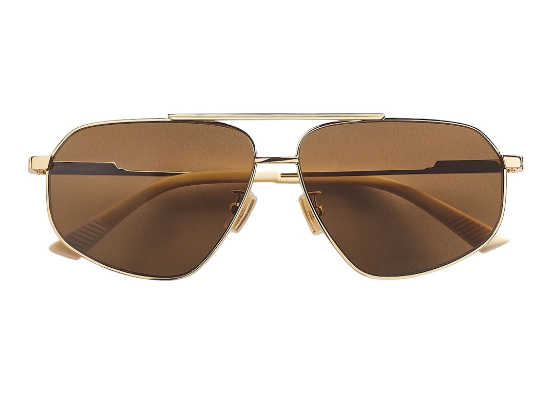 Pre-owned Bottega Veneta Classic Sunglasses Gold/brown (712695v44501251)