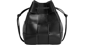 Bottega Veneta Crossbody Bucket Bag Small Intreccio Black