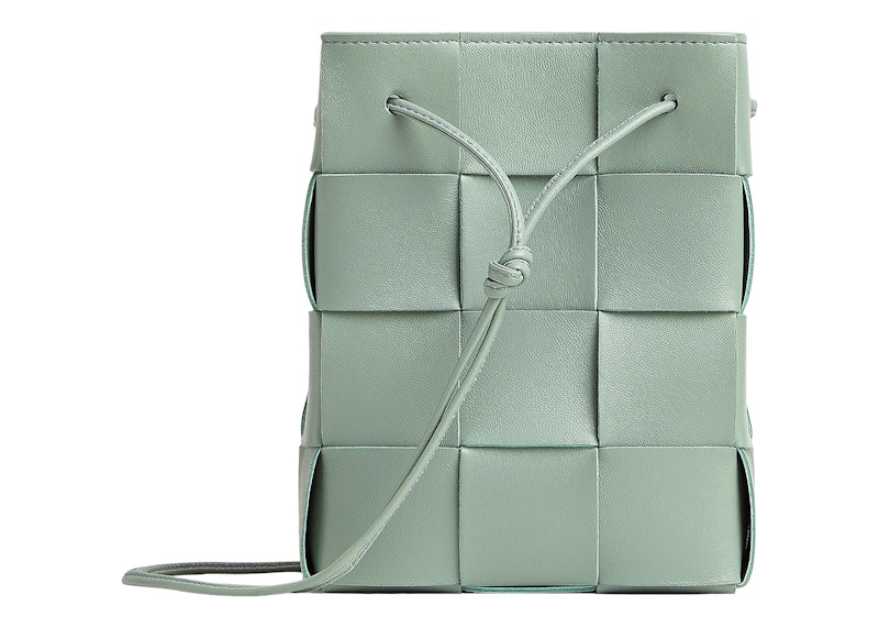 Bottega Crossbody Bucket Bag Small Intreccio New Sauge in