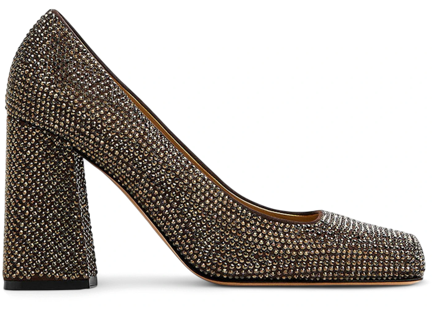 Bottega Veneta Crystal Embellished Tower Pumps Brown (Women's