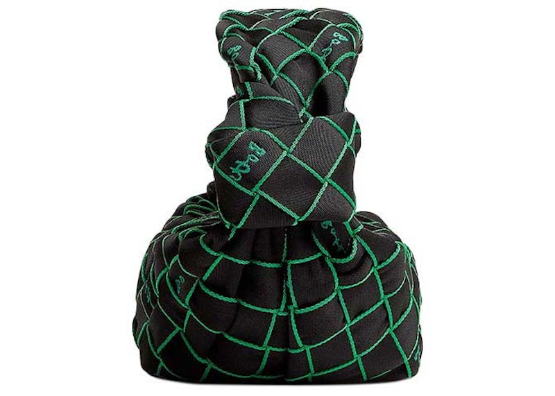 Bottega Veneta Double Knot Cloth Handbag Black