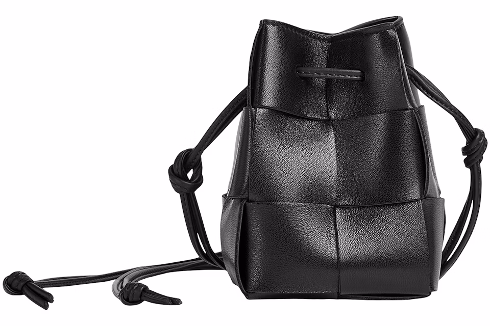Bottega Veneta Drawstring Cassette Mini Intreccio Black