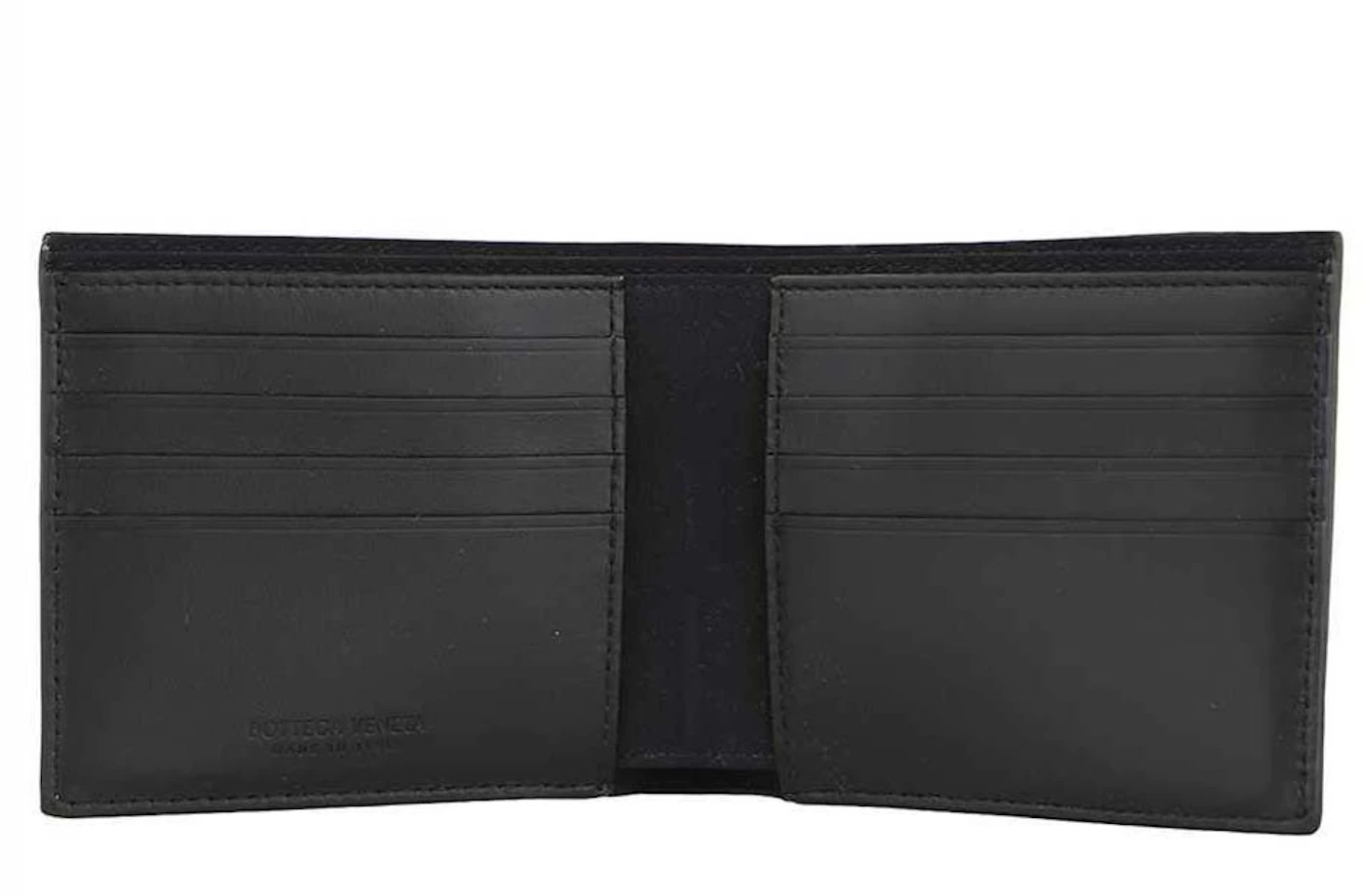 Bottega Veneta Elastic Band Bi-fold Wallet Black / Green in Leather - US