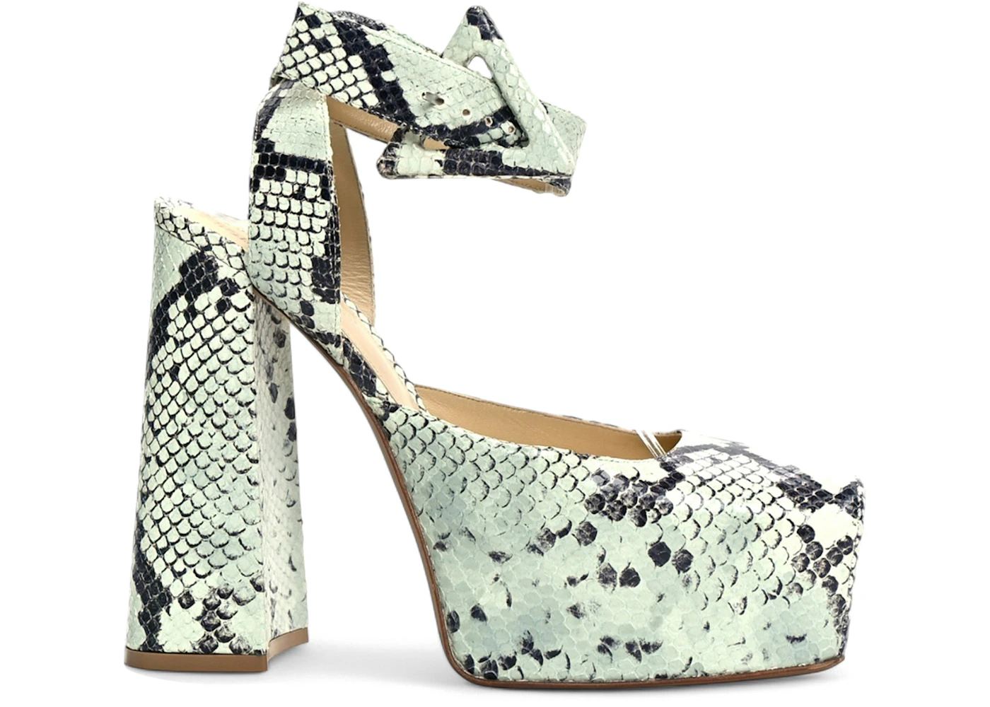 Bottega Veneta Faded Python Noir Tower Pumps Green Black (Women's ...