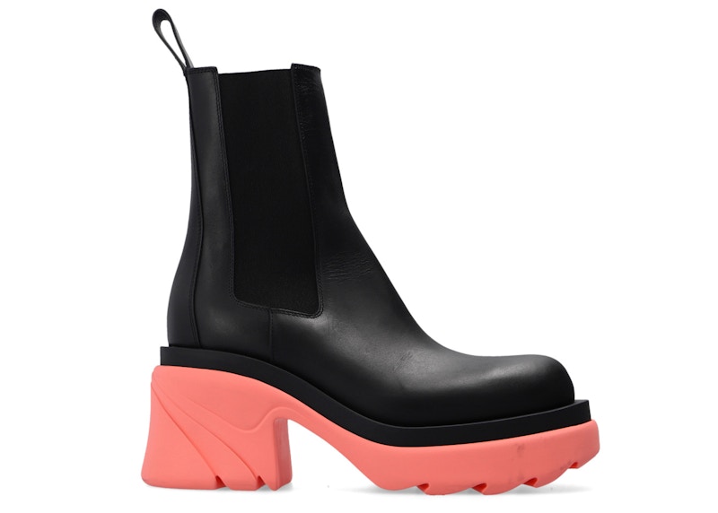 Pre-owned Bottega Veneta Flash Platform Ankle Boot Flamingo (women's) Sneakers In Black/pink