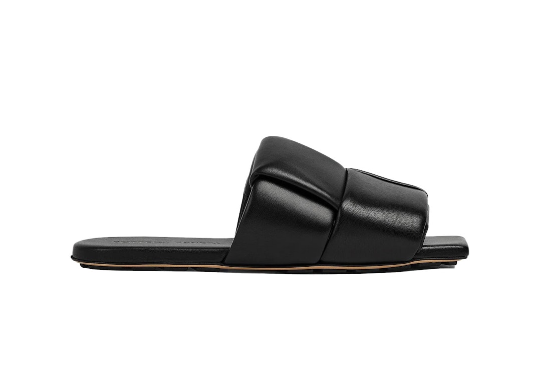 Pre-owned Bottega Veneta Flat Sandal Black Leather