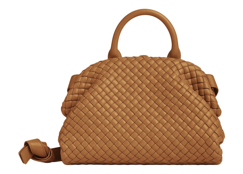 Bottega Veneta Handle Intrecciato Top Handle Small Camel