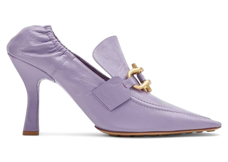 Bottega Veneta Horsebit Leather Pumps Purple (Women's