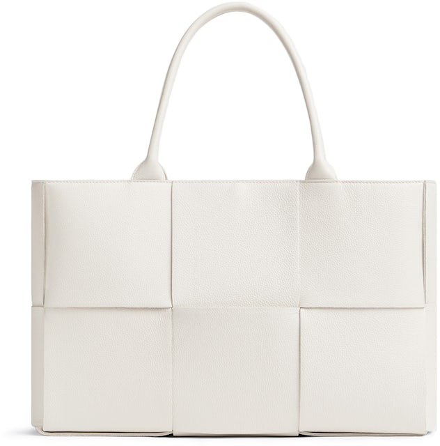 White Flip Flap small intrecciato-leather tote bag