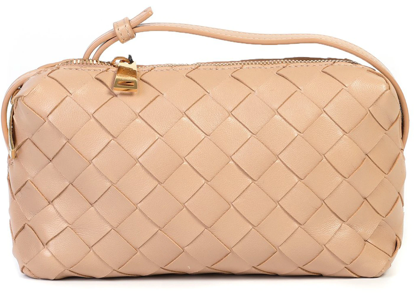Bottega Veneta Intrecciato Crossbody Bag Beige in Leather with Gold-tone -  US